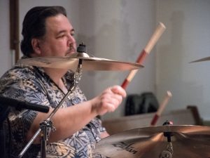 Worship band drummer