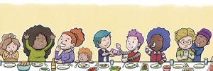 Supper table illustration