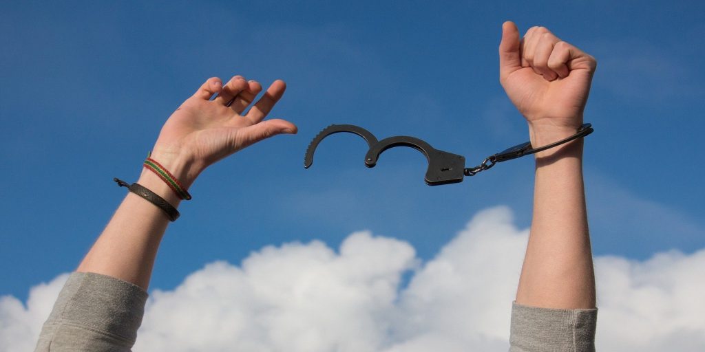 Hands released from handcuffs