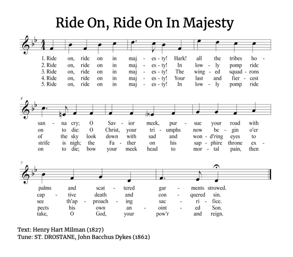 Words and sheet music for Ride On, Ride On in Majesty