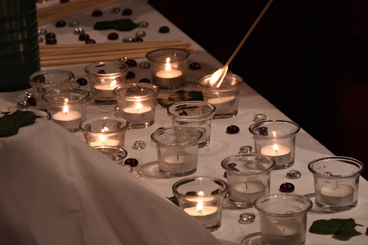 Prayer candles on a table