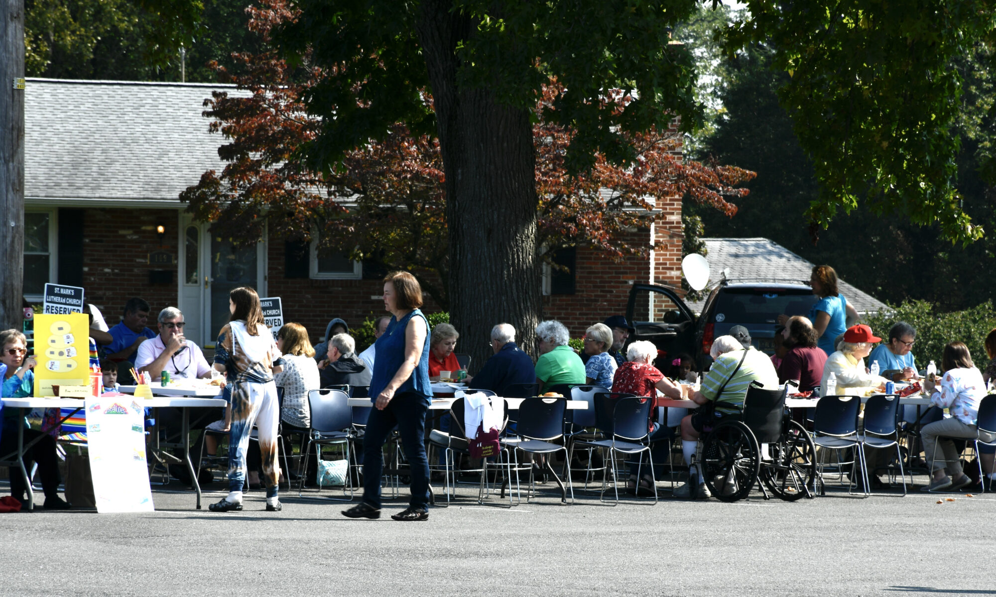 Wide view of church picnic