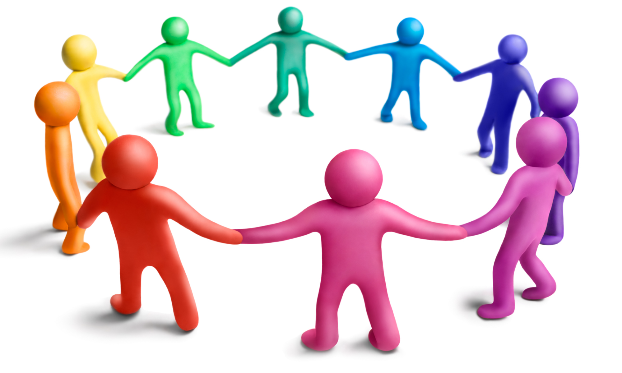 An illustration showing people holding hands in a circle