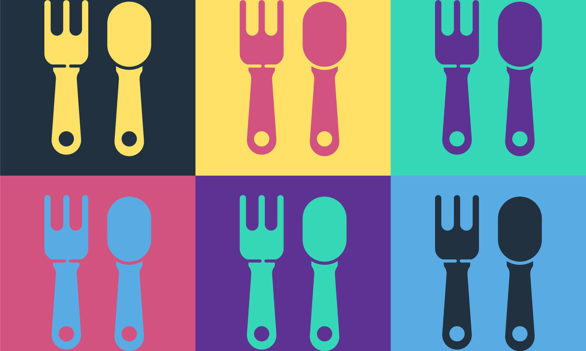 Illustration of forks and knives